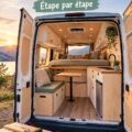 VW T5 aménagé pour un espace de travail et de loisirs