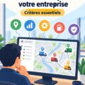 Logiciel de gestion de flotte affiché sur un écran d'ordinateur avec des graphiques de suivi