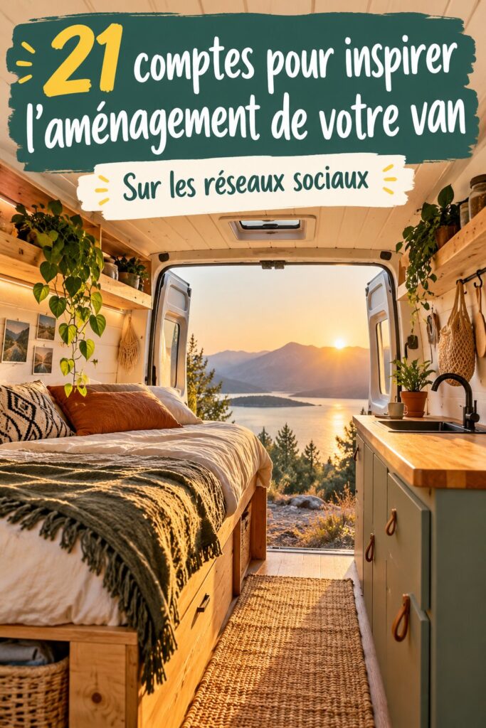 Aménagement intérieur d'un van moderne avec des éléments pratiques et esthétiques.