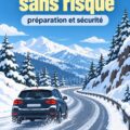 Un véhicule prêt pour l'hiver sur une route enneigée, illustrant les conseils de conduite hivernale.