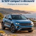 Volkswagen T-Roc en stationnement, un SUV compact au design moderne.