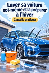 Femme lavant une voiture avec attention, illustrant des conseils d'entretien