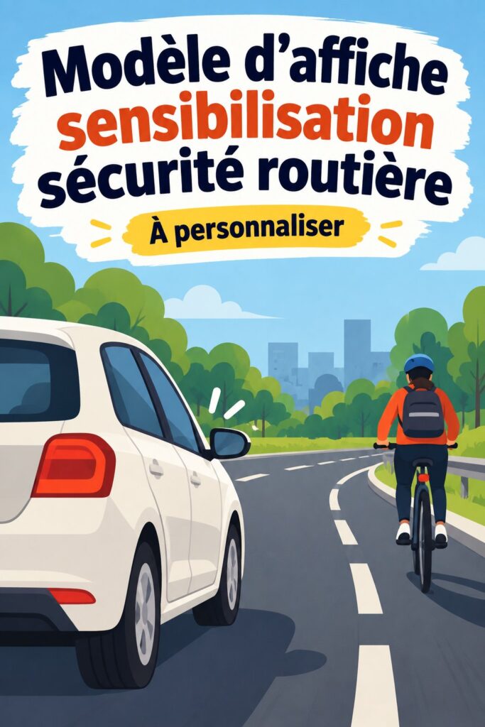 Modèle de poster de sécurité routière, informatif et attrayant