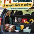 Une voiture bien rangée avec des objets pratiques et surprenants.