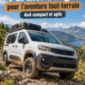 Peugeot Partner Dangel sur un chemin de terre, prêt pour l'aventure tout-terrain.