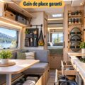 Intérieur d'un camping-car bien organisé avec des solutions de rangement pratiques