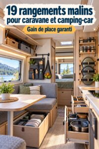 Intérieur d'un camping-car bien organisé avec des solutions de rangement pratiques