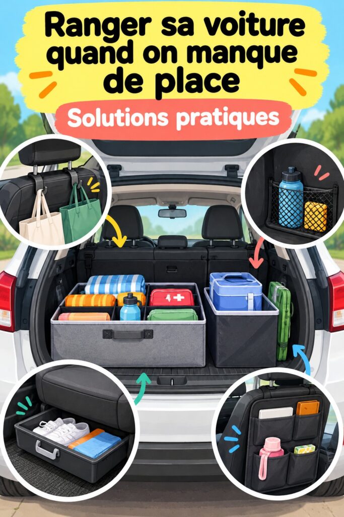 Une voiture bien organisée avec des rangements pratiques pour optimiser l'espace