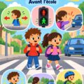 Enfants jouant ensemble tout en apprenant les règles de circulation